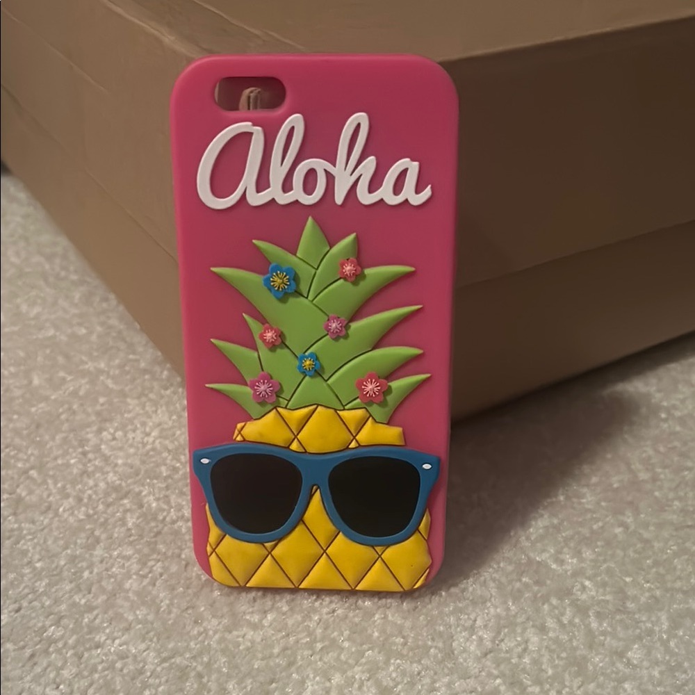 Claire's Pink Pineapple Phone Case with Tropical Design
